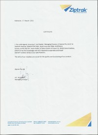Ziptrak certifikat za Zebru d.o.o.